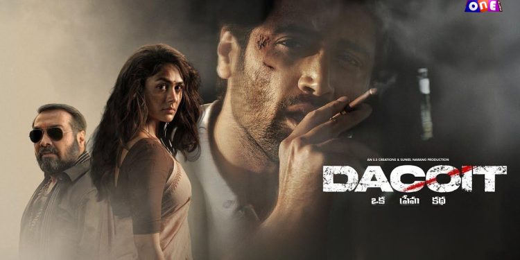 Dramatic poster for 'Dacoit' film.